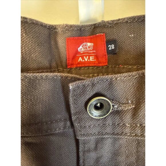 NEW Vans Canvas Double Knee Loose Fit Carpenter Pant Brown Sz 28 Waist Skater - Picture 5 of 10